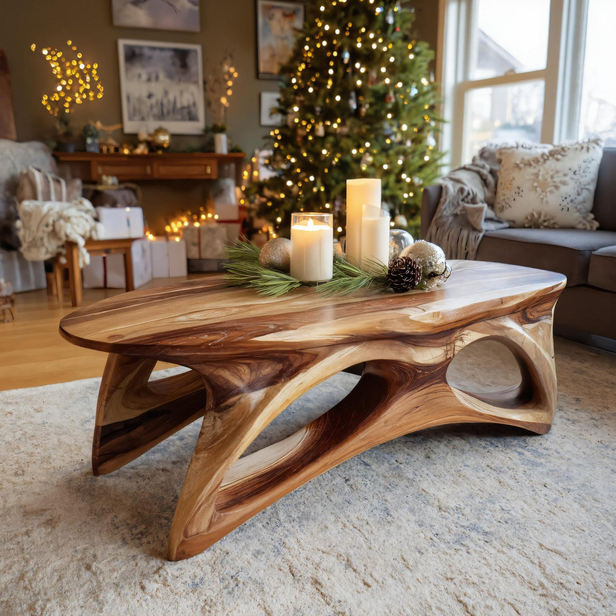 Organic Sculptural Coffee Table For Lounge Or Holiday Decoration