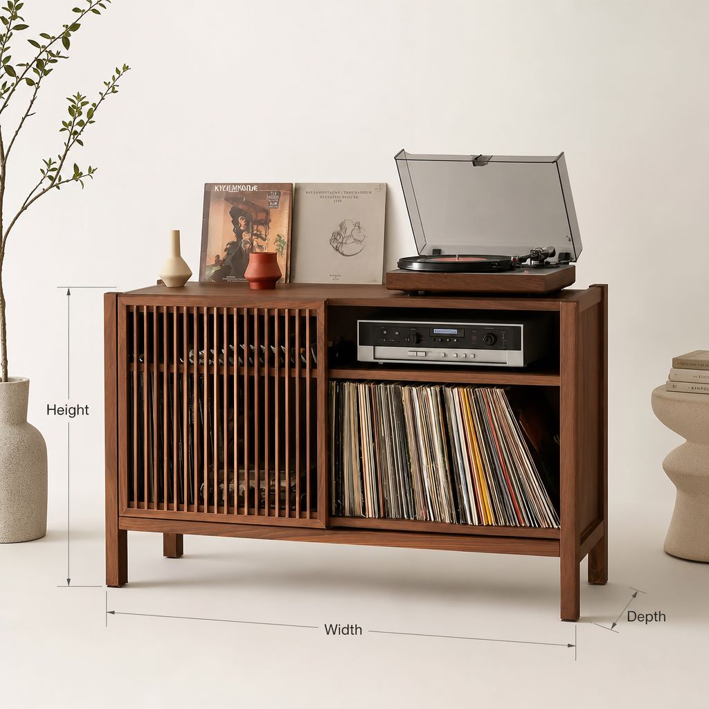 Handcrafted Record Player Stand