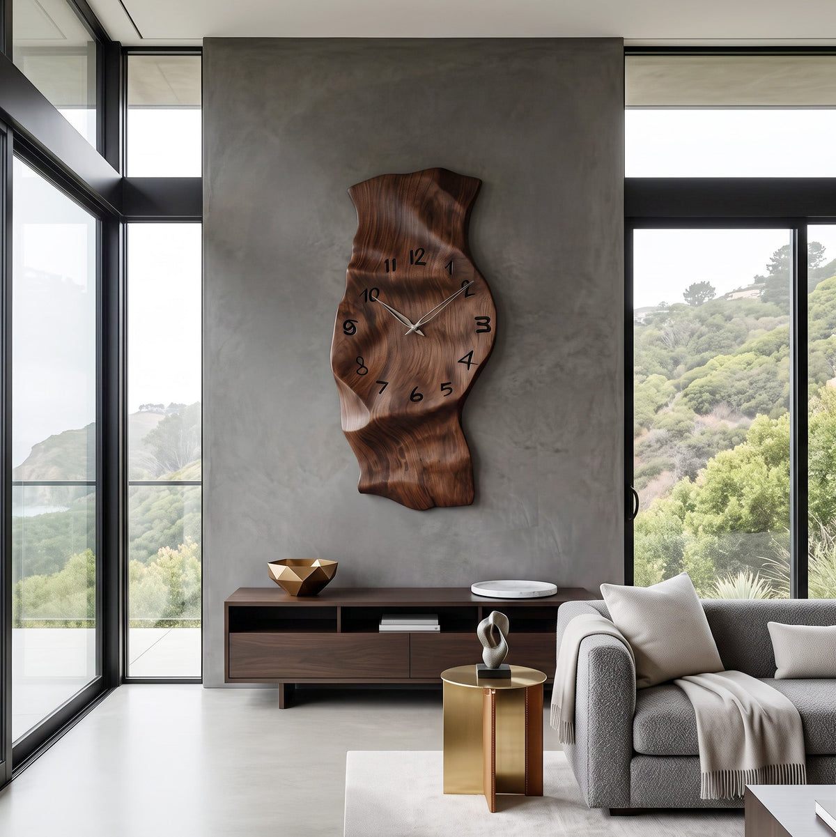 Contemporary Wall Clock Vertical Design For Living Room Interior