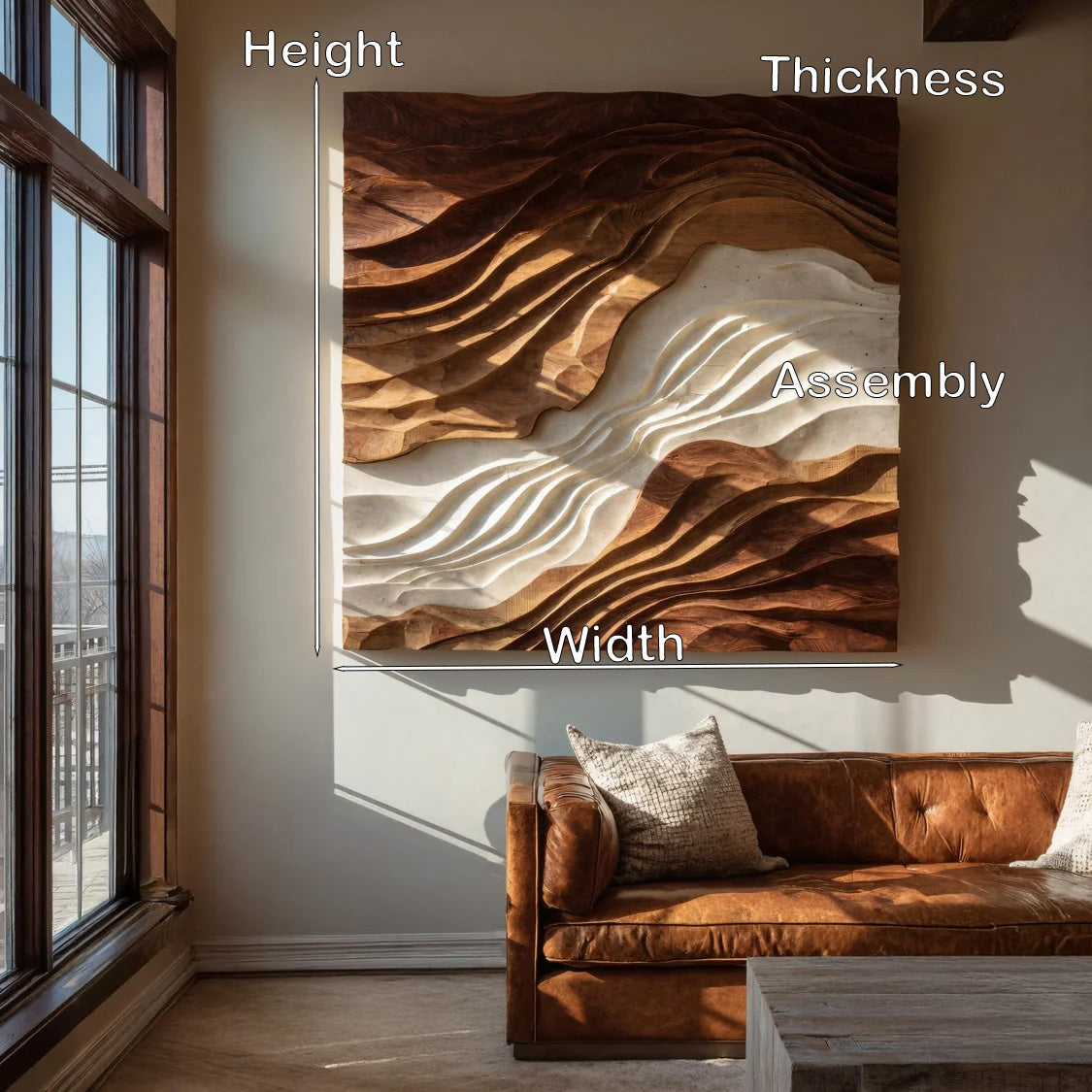 Contemporary Sculptural Wave Wall Art For Living Room
