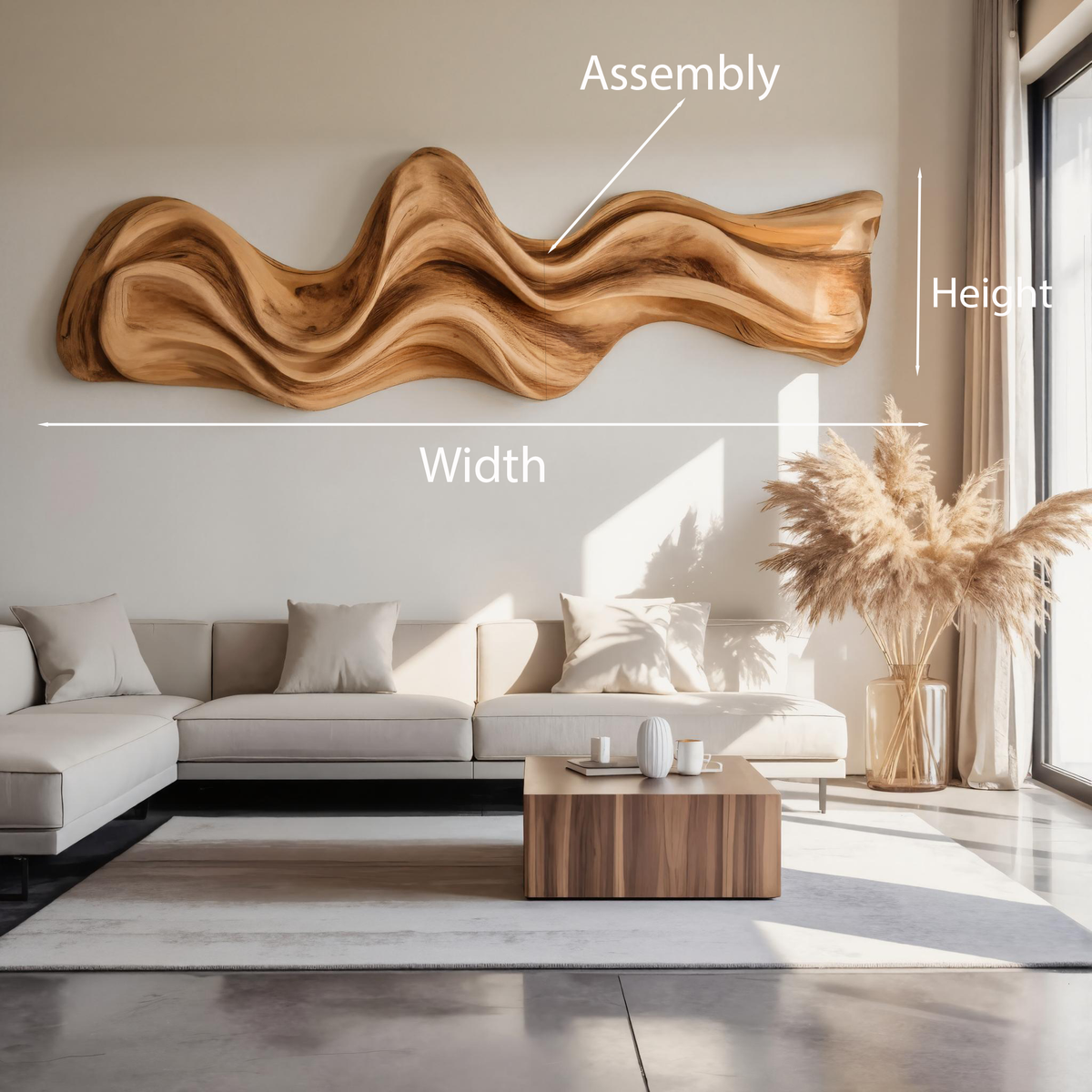 Large Wavy Wall Art Sculpture For Living Room