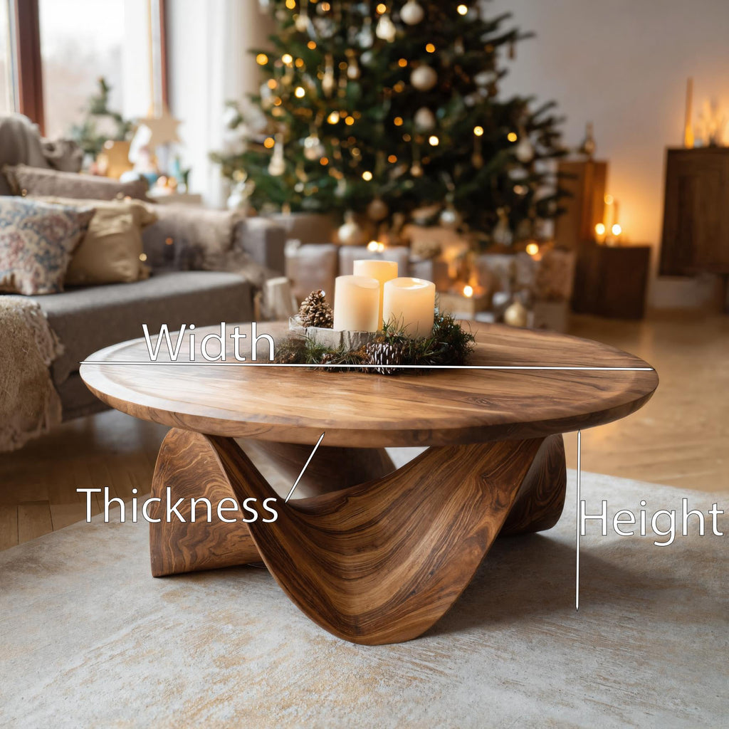 Sculptural Round Coffee Table For Holiday Decor