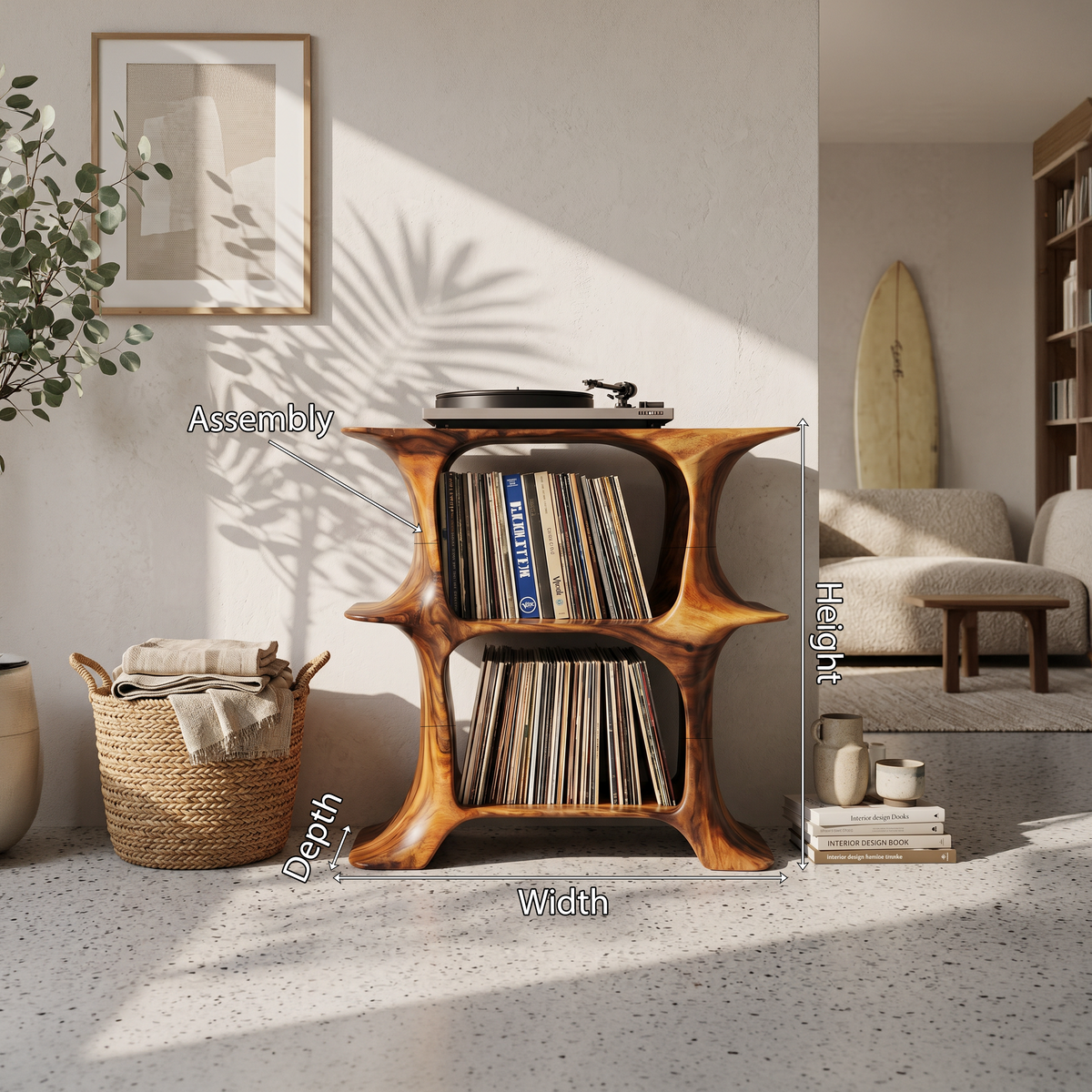 Rustic Record Stand Vintage Living Room Vibe