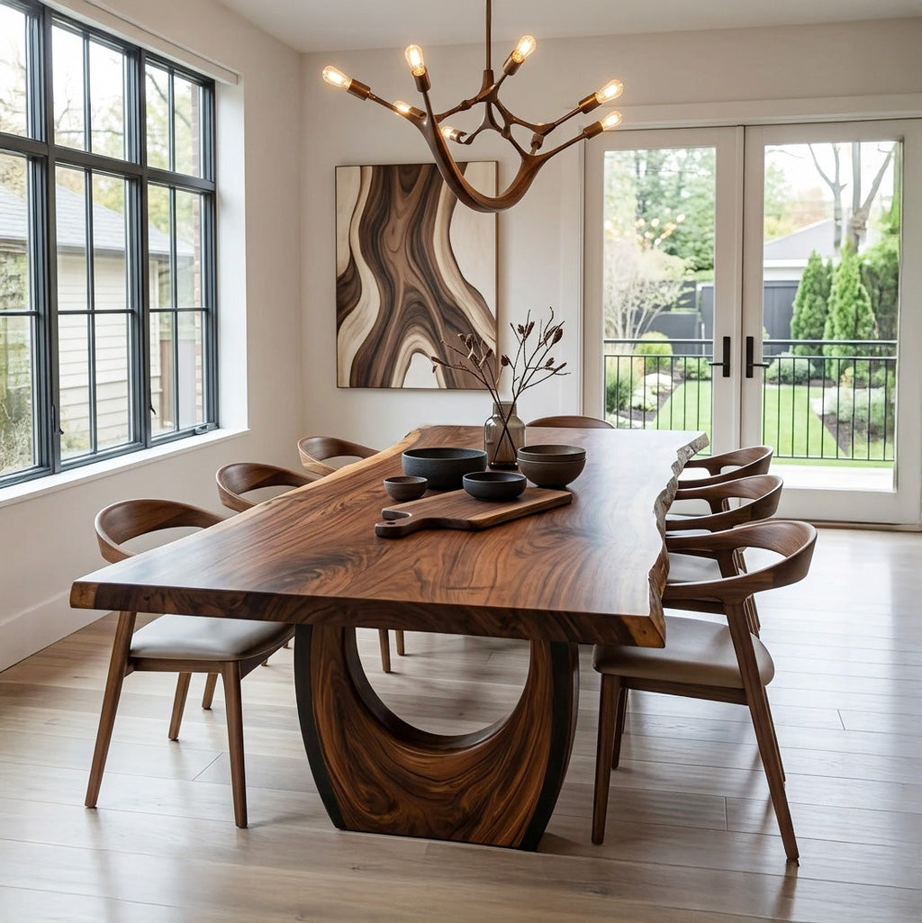Modern Live Edge Dining Table For Kitchen
