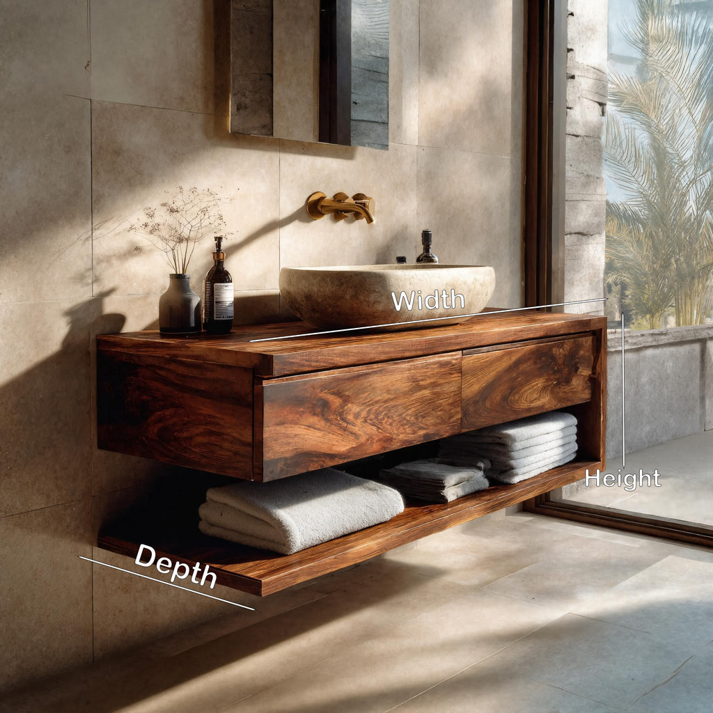 Contemporary Wall Mounted Wood Bathroom Vanity For Bathroom
