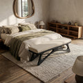 Modern Flowing Wood Bench For Furniture Accent