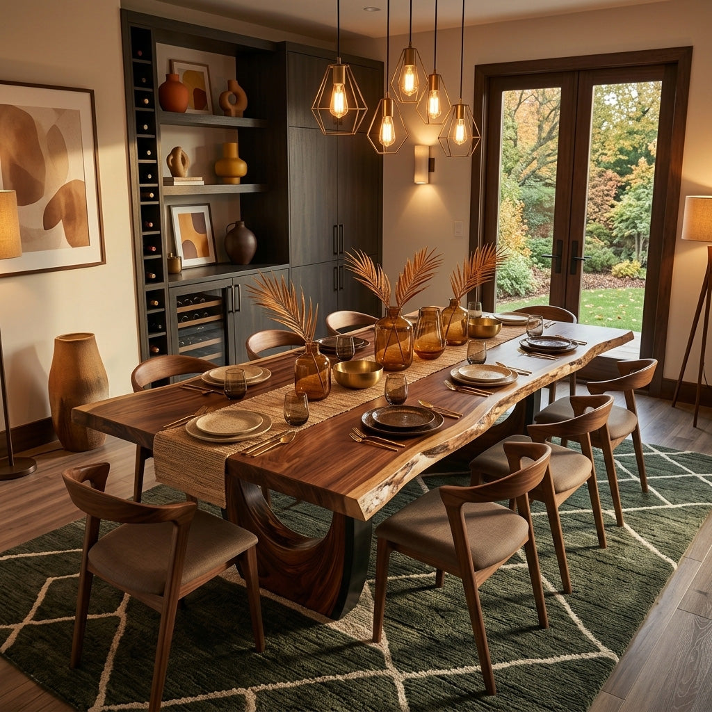 Modern Live Edge Dining Table For Kitchen