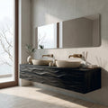 Modern Floating Bathroom Vanity With Wave Texture For Bathroom