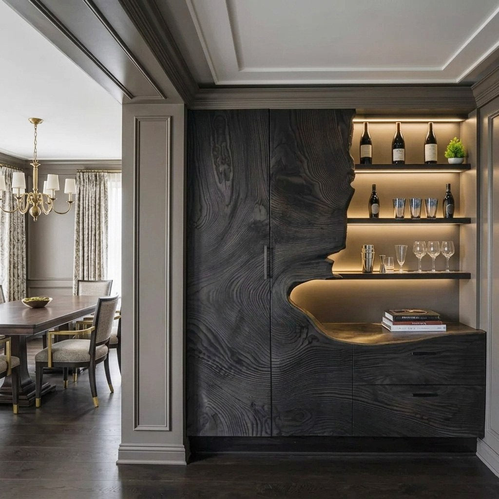 Modern Bar Cabinet With Wine Storage For Dining Room