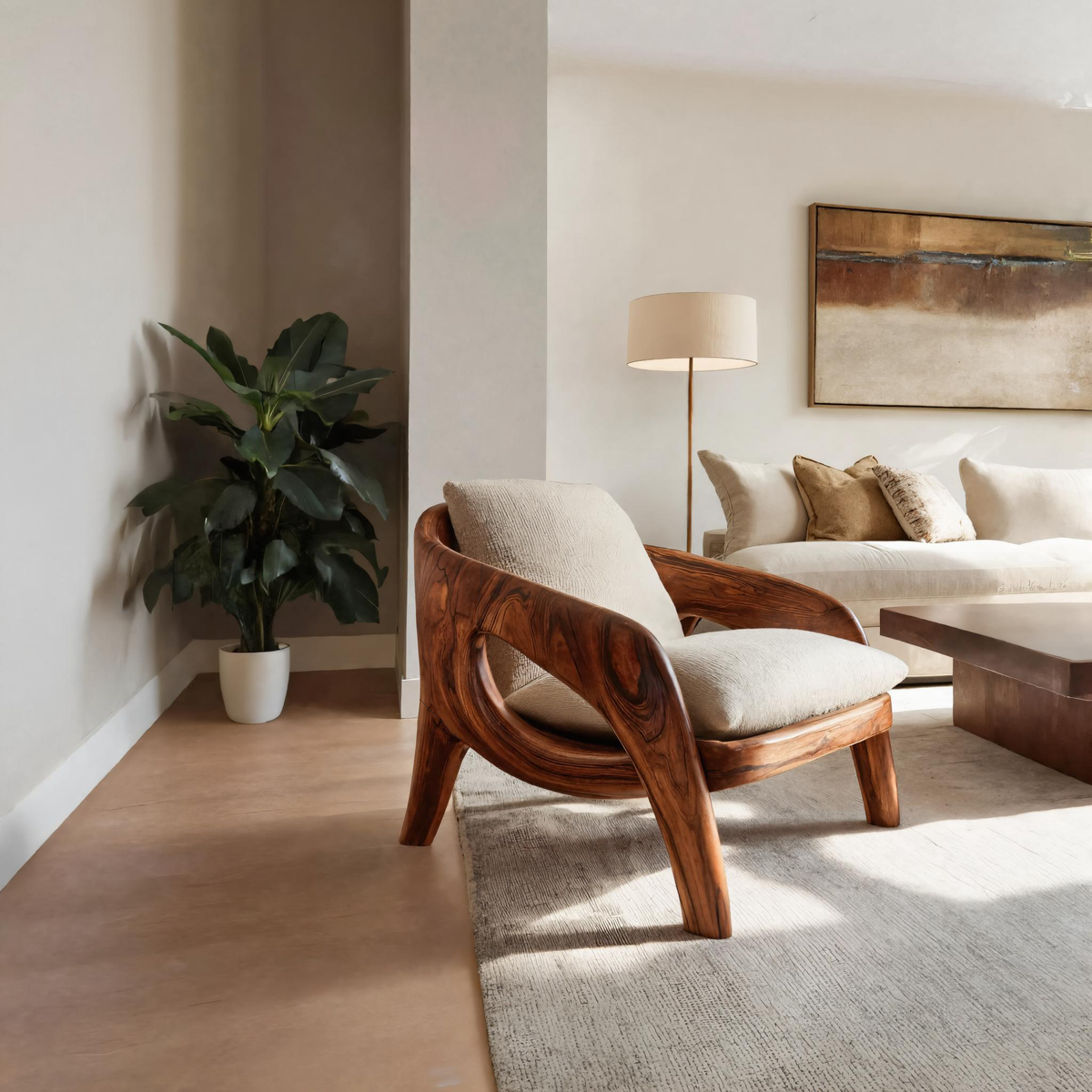 Contemporary Sculptural Lounge Chair For Living Room