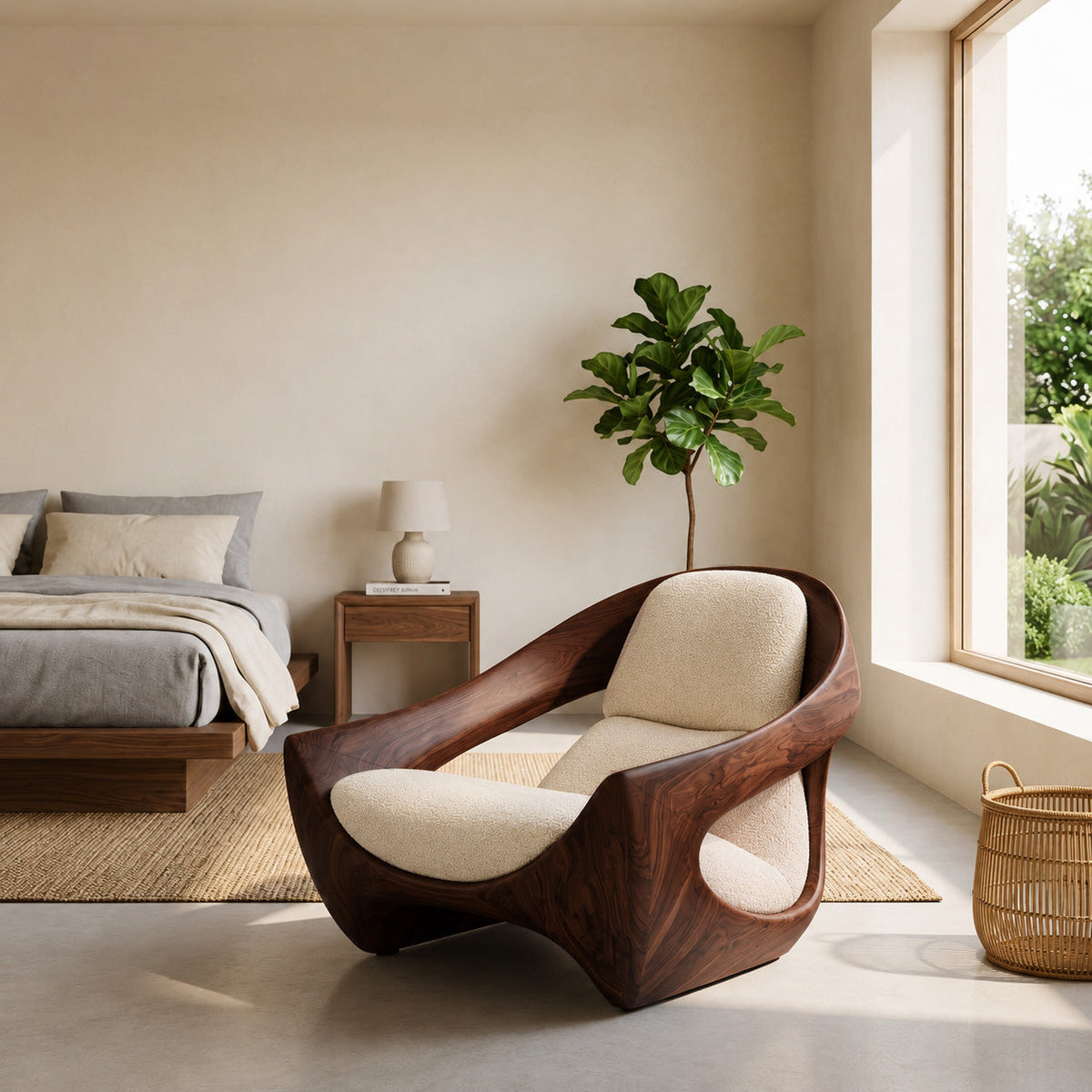 Artistic Natural Wood Chair For Contemporary Living Room
