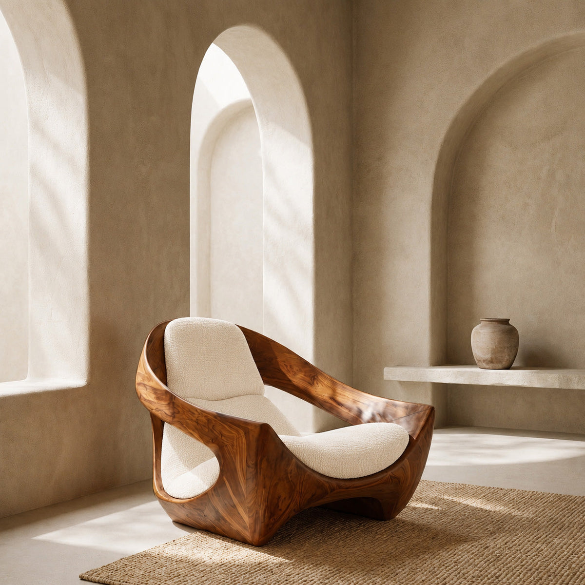 Artistic Natural Wood Chair For Contemporary Living Room