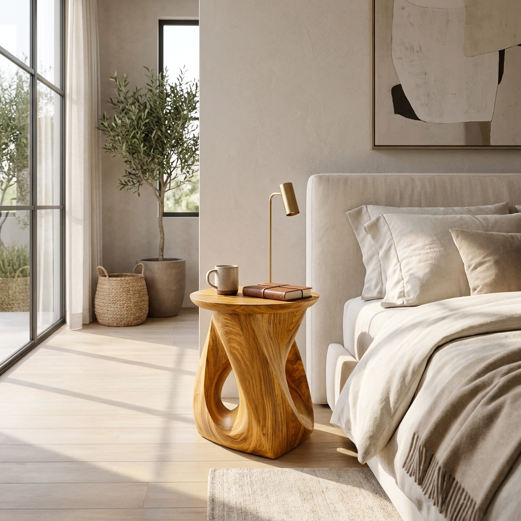 Twisted Side Table For Living Room Or Bedroom