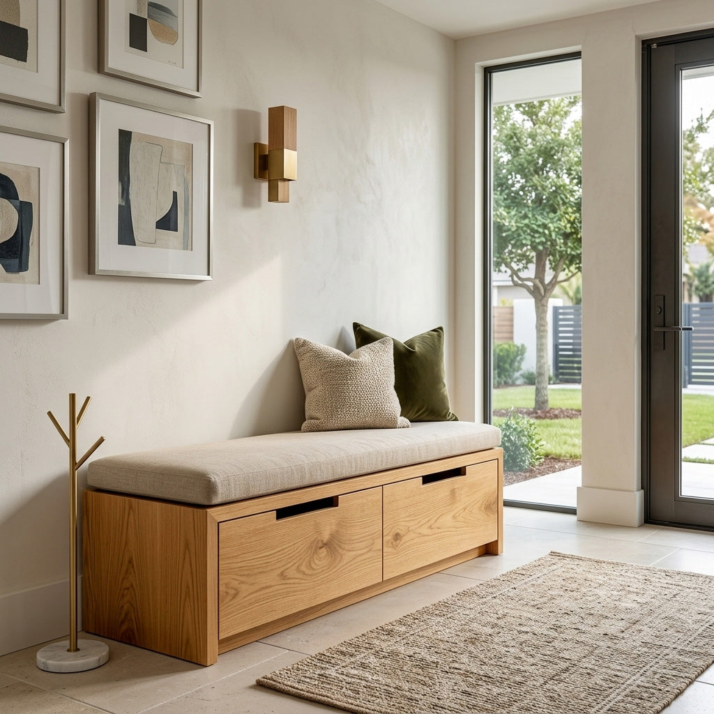Minimalist Storage Bench Functional Design For Entryway