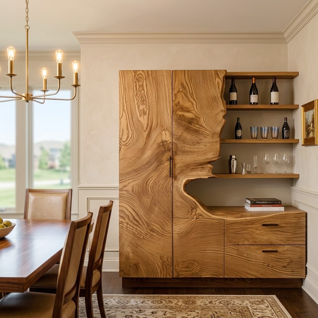 Modern Bar Cabinet With Wine Storage For Dining Room