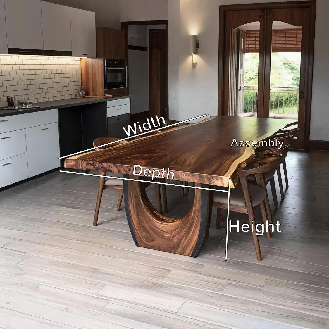 Modern Live Edge Dining Table For Kitchen