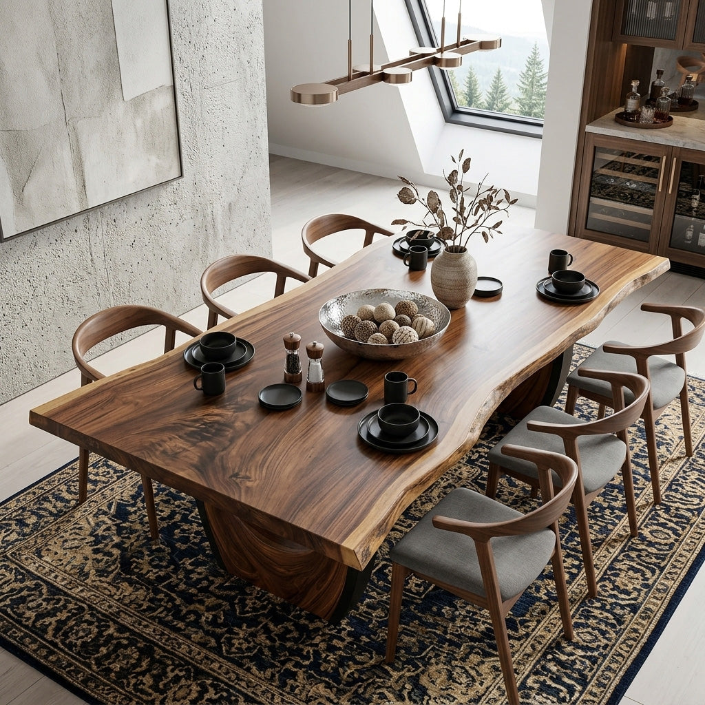 Modern Live Edge Dining Table For Kitchen