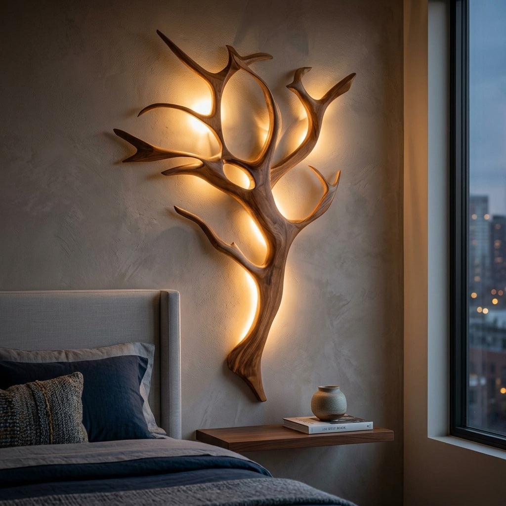 Handcrafted Branch Wall Lamp For Wall Decor