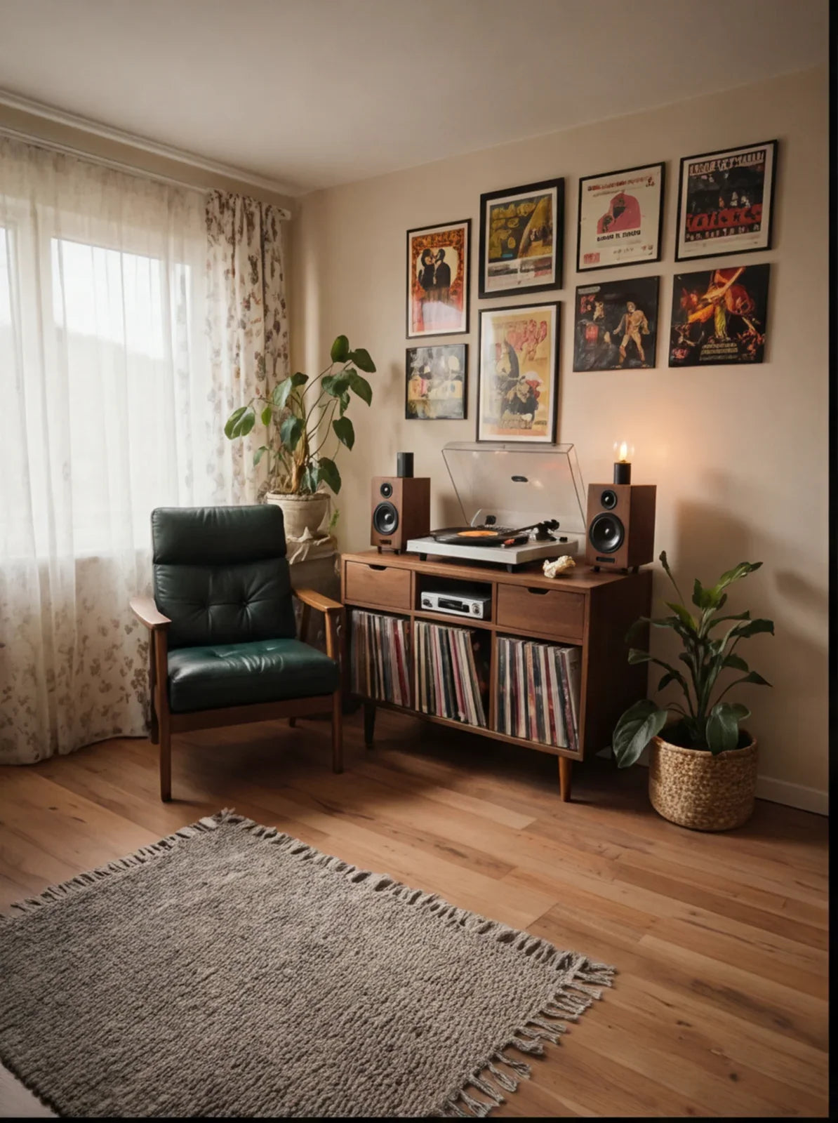 Handcrafted Record Player Stand