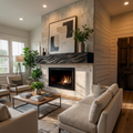 Wooden Fireplace Mantel With Wave Carved For Modern Home Decor