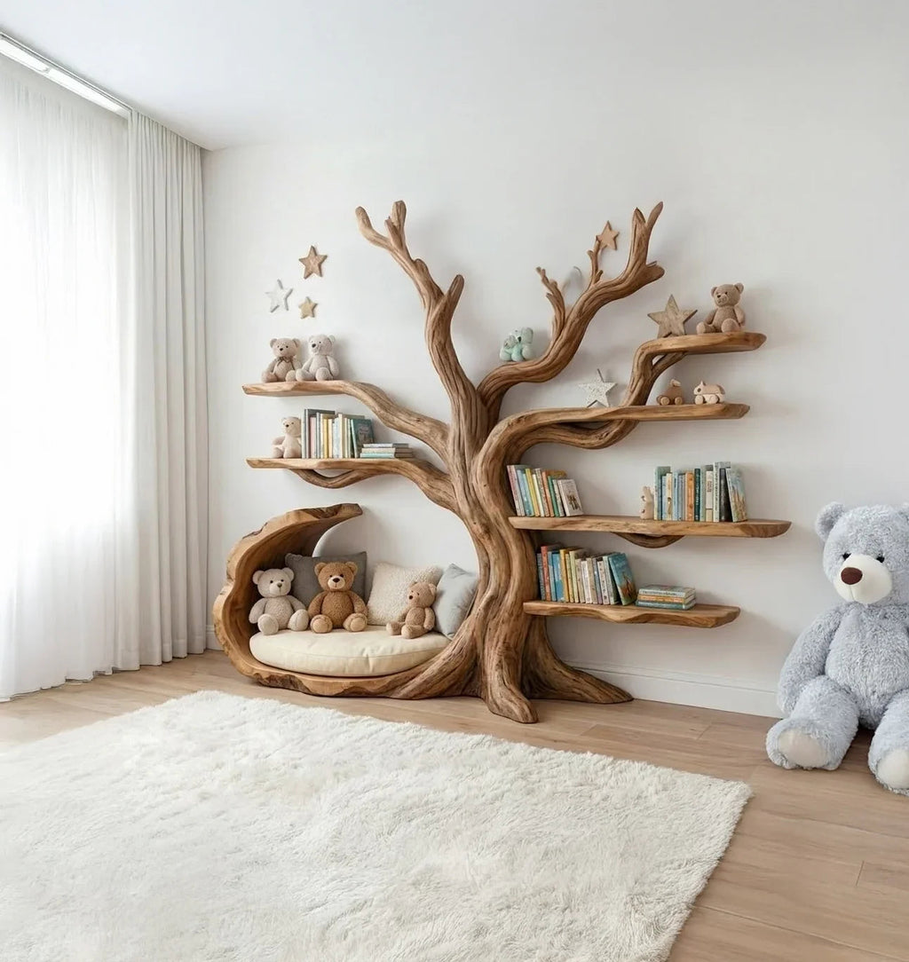 Handcrafted Solid Wood Nursery Decor & Kids' Library