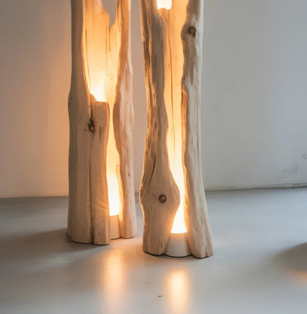 Rustic Driftwood Floor Lamp