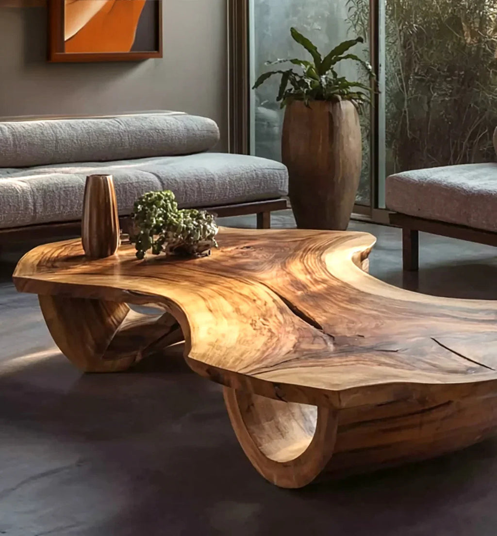 Rustic Reclaimed Wood Coffee Table With Shelf