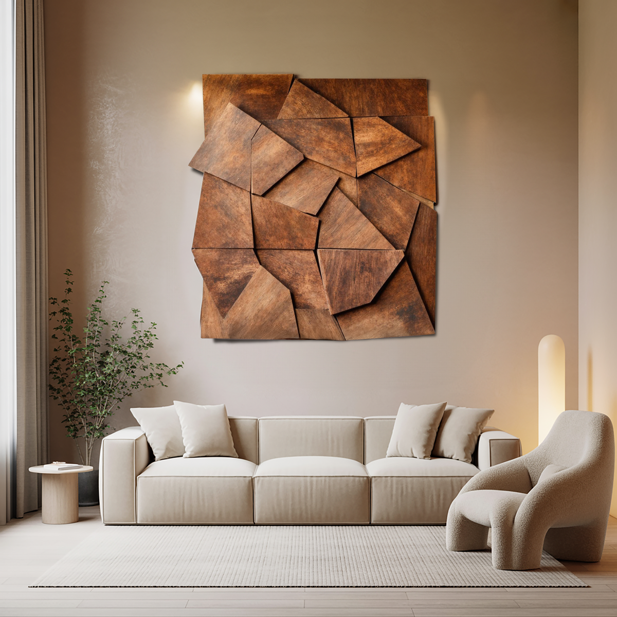 Modern Geometric Wall Art For Living Room Accent