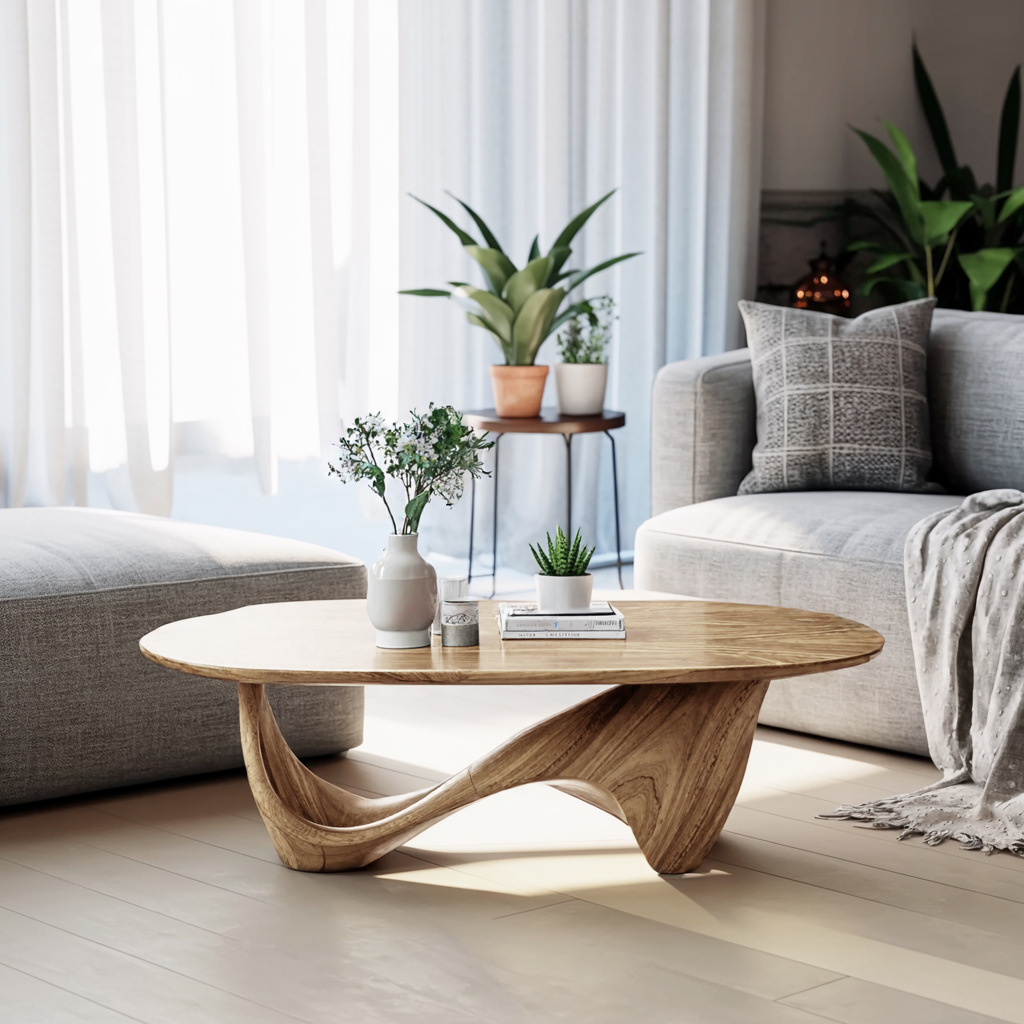 Rustic Solid Wood Table For Cozy Room Setup