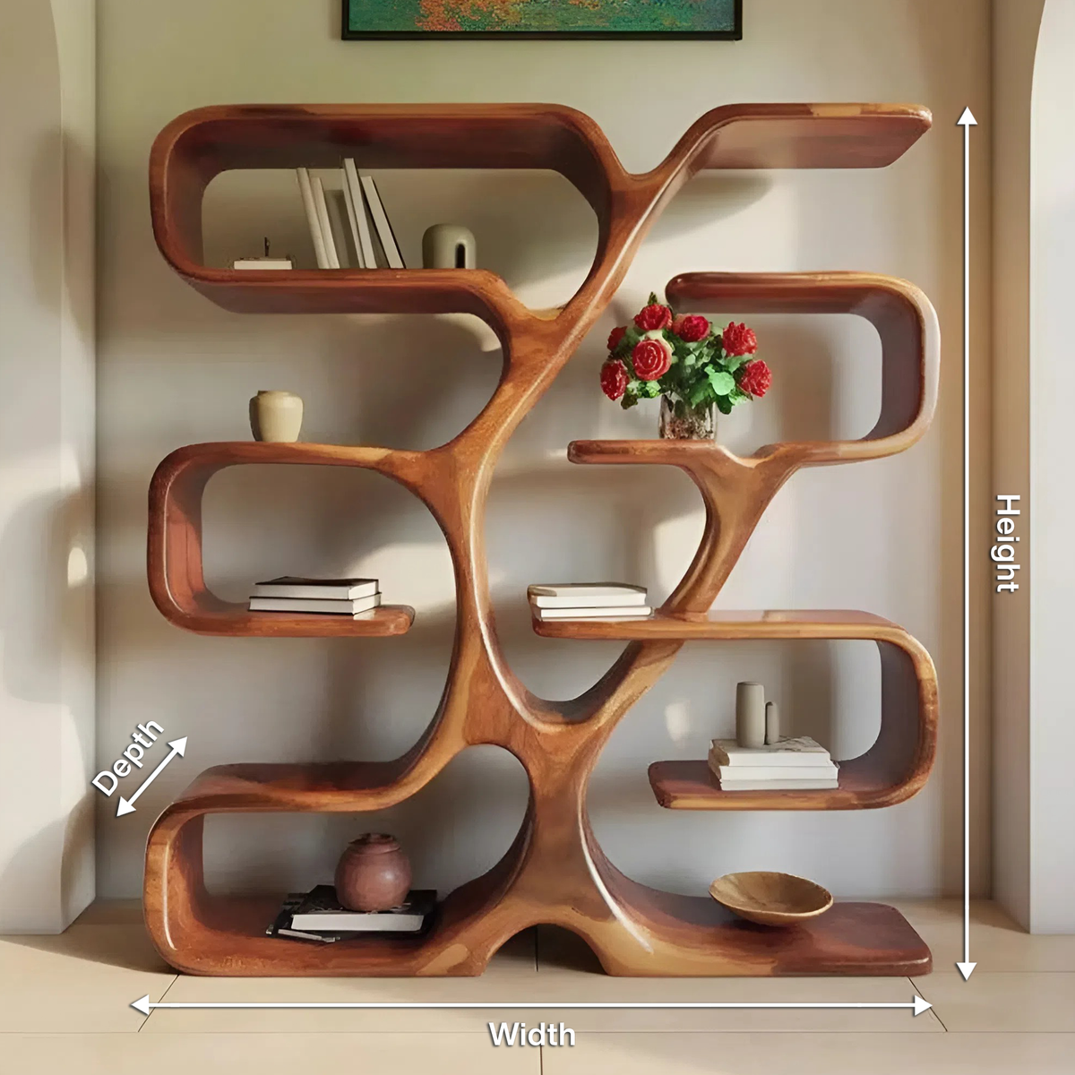 Artistic Bookshelf Display For Living Room Or Home Office
