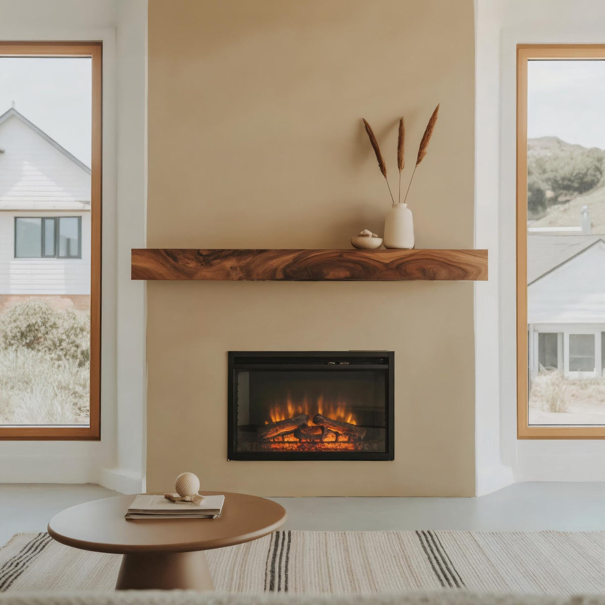 Rustic Floating Mantel Shelf For Fireplace Living Room Wall