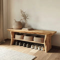 Live Edge Wooden Entryway Bench